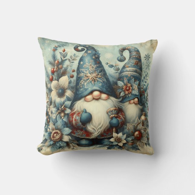 Almofada Gnomos de Natal Vintage (Frente)