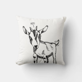 Almofada Goat Sketch dizendo "Hej!"