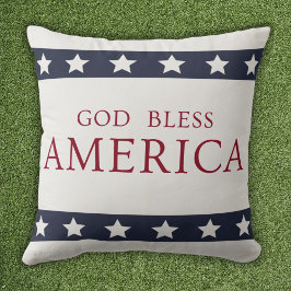 Almofada God Bless America Patriotic White and Blue