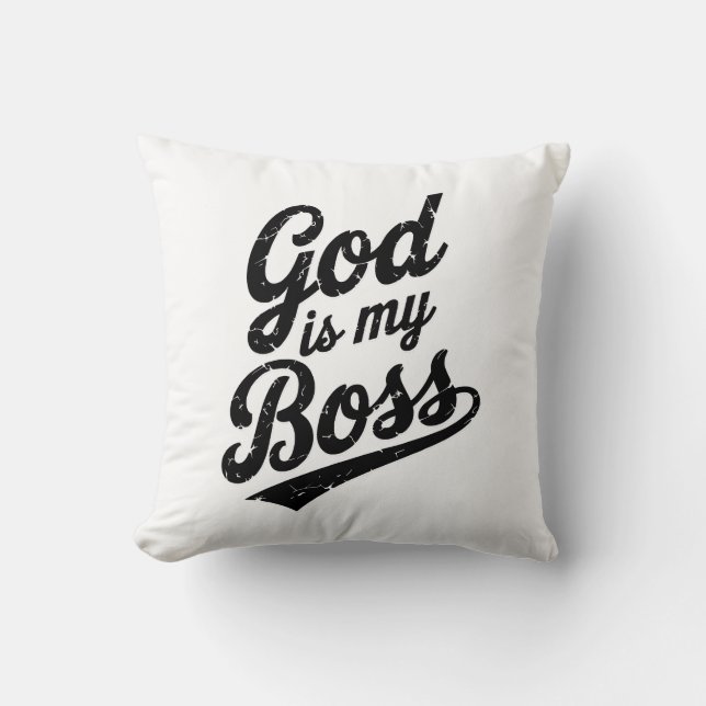 Almofada God is my boss (Frente)