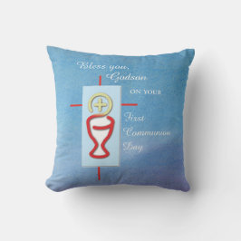 Almofada Godson, Primeira Comunhão, Azul