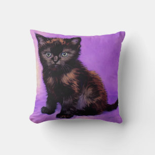 Almofada Gogh Style Purple Cat