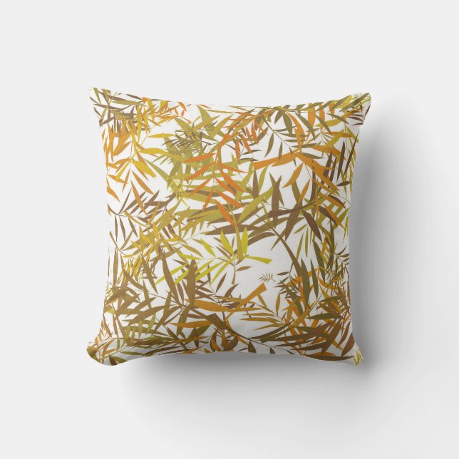 Almofada Gold Bronze and Brown Willow Leaves (Frente)