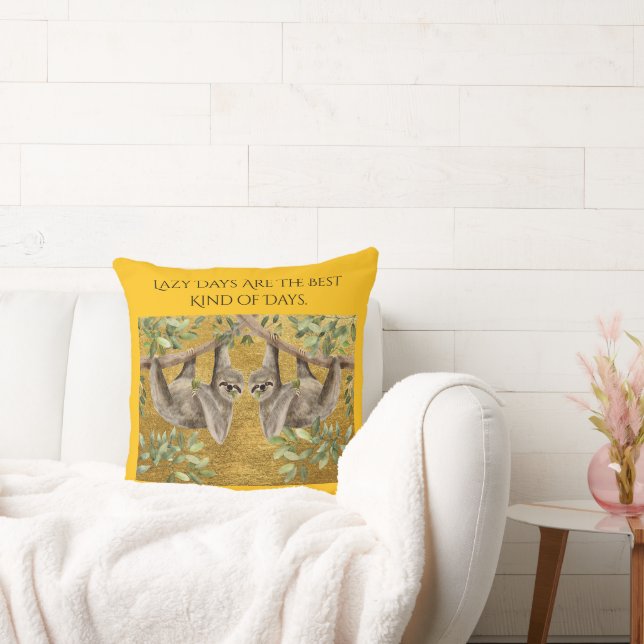 Almofada Gold Cushion - Sloths (Sofá)