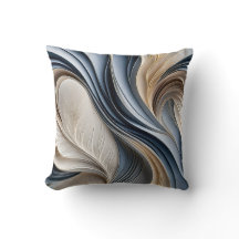 Golden Air - Azul Suave e Dourado Abstrato Fluido