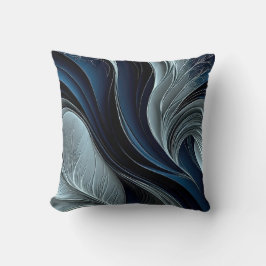 Almofada Golden Air – Indigo Flowing Abstract Throw Pillow