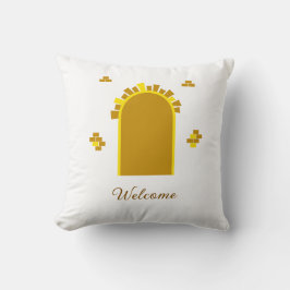 Almofada Golden Archway Portal – Minimalist Abstract Design