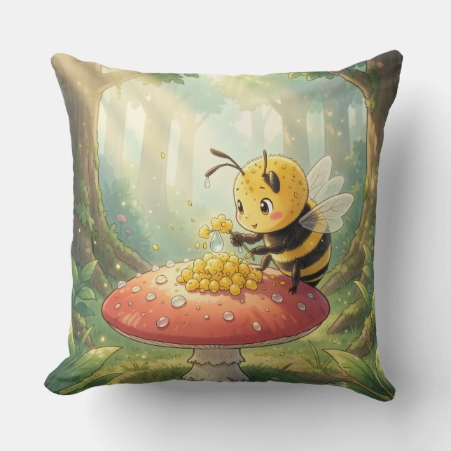 Almofada Golden Bumblebee in Bloom Dance.2 (Frente)