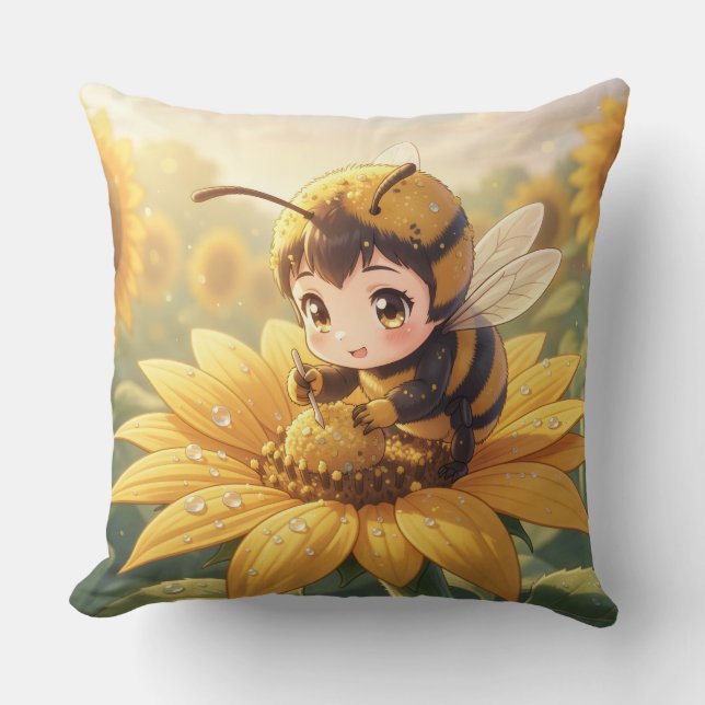 Almofada Golden Bumblebee in Bloom Dance.3 (Frente)