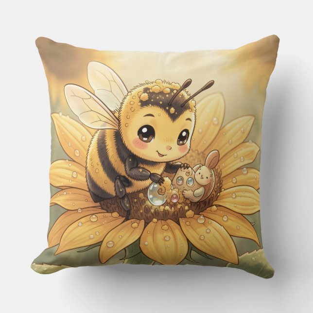 Almofada Golden Bumblebee in Bloom Dance.4 (Frente)