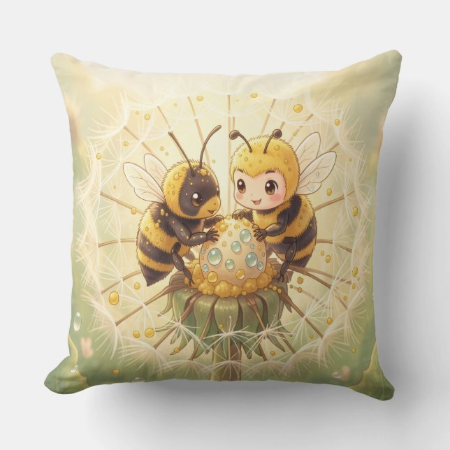 Almofada Golden Bumblebee in Bloom Dance.5 (Frente)