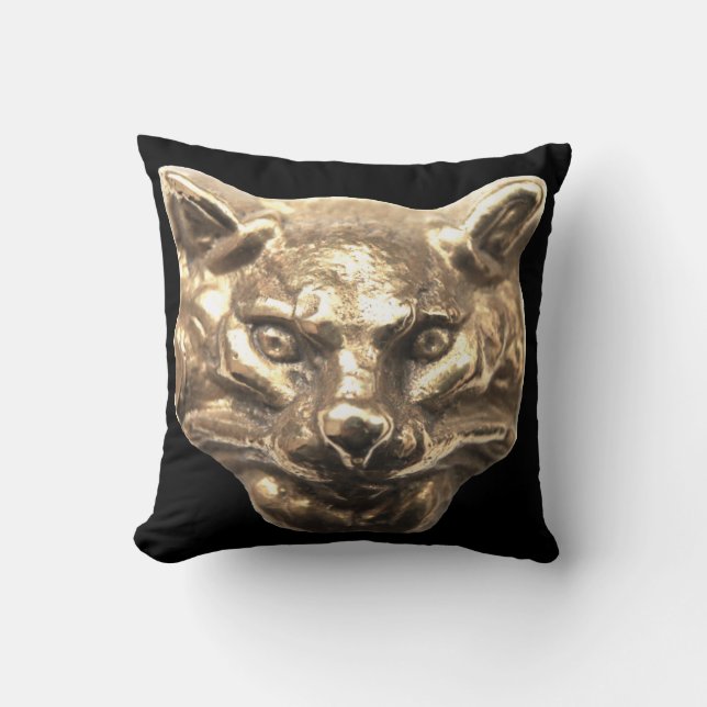 Almofada Golden Cat – goldene Katze – vergoldeter Kater (Frente)