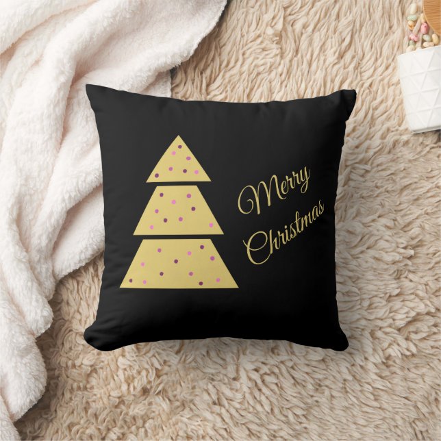Almofada Golden Christmas Tree Throw Pillow (Cobertor)