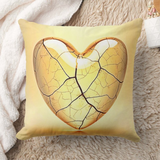 Almofada Golden Cracked Heart Art (Cobertor)