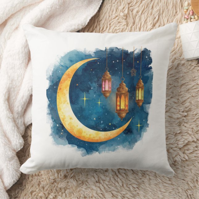 Almofada Golden Crescent & Lanterns Ramadan Pillow (Cobertor)