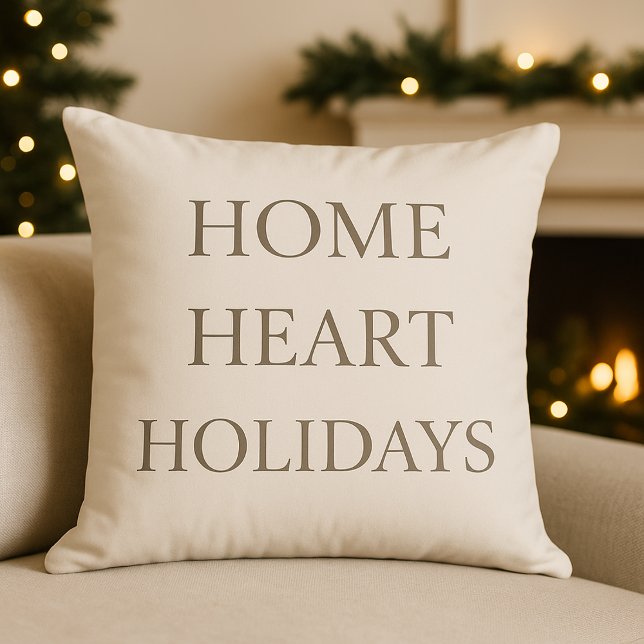 Almofada Golden Hearth Holiday Throw Pillow (Warm holiday lettering that adds a welcoming touch to your winter décor.)