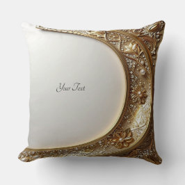 Almofada Golden Ornate Frame Throw Pillow