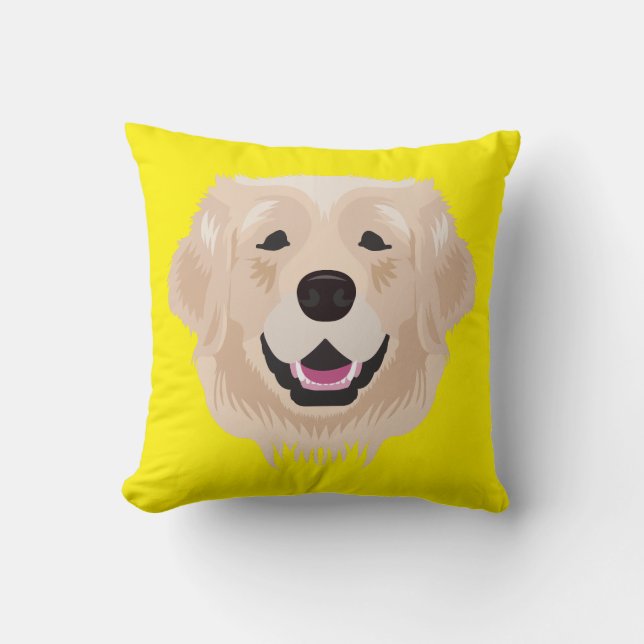 Almofada Golden retriever amarelo (Frente)