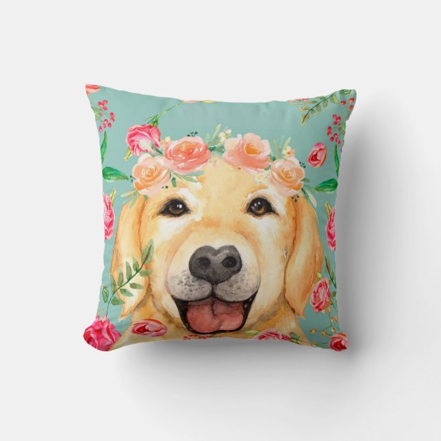 Almofada Golden retriever do vintage (Frente)