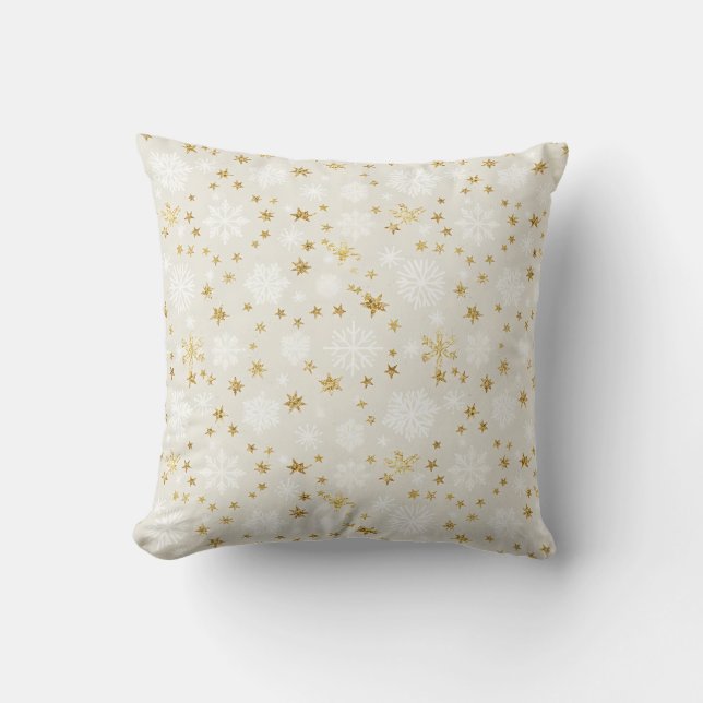 Almofada Golden Snowflake Pattern (Frente)