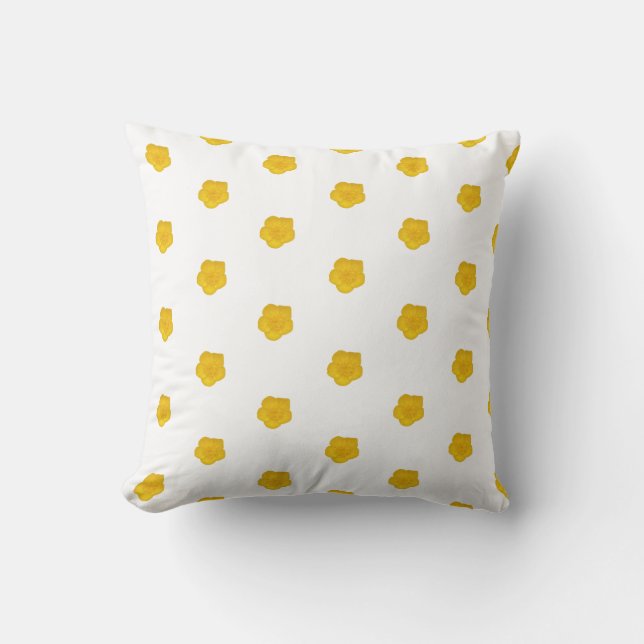 Almofada Golden Yellow Wildflower Photo Pattern  (Frente)