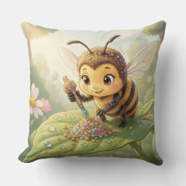 Almofada Goldene Hummel im Blütentanz.2