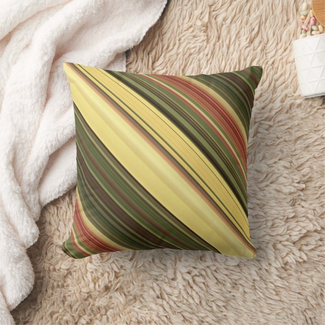 Almofada Goldenrod Fields Yellow and Green Stripe (Cobertor)