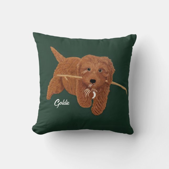 Almofada Goldie Doodle Throw Pillow (Frente)