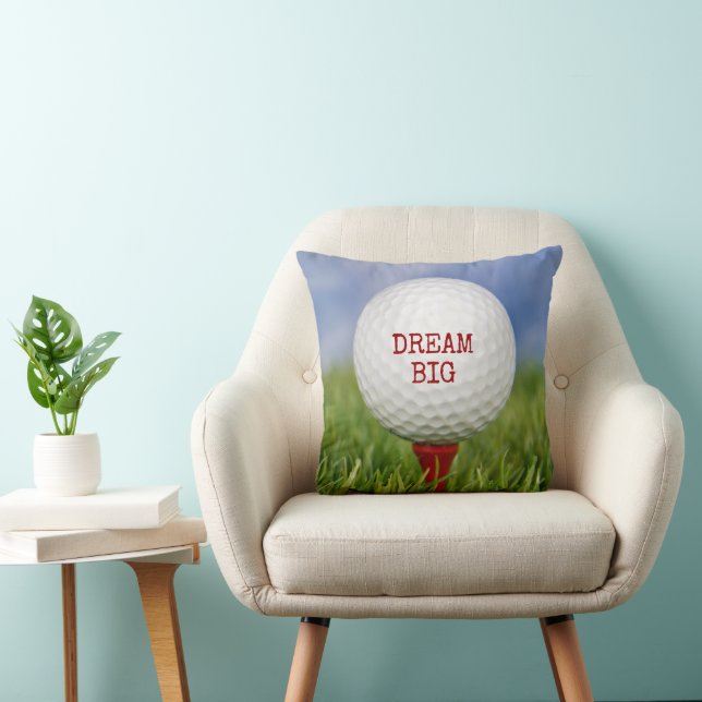 Almofada Golf Ball On Red Tee with Quote (Cadeira)