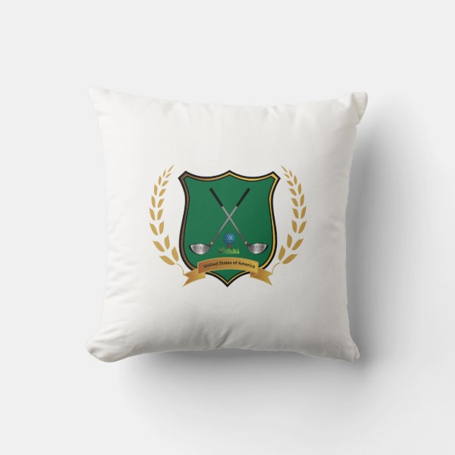 Almofada GOLF Crest com Laurel Wreath Monograma (Frente)