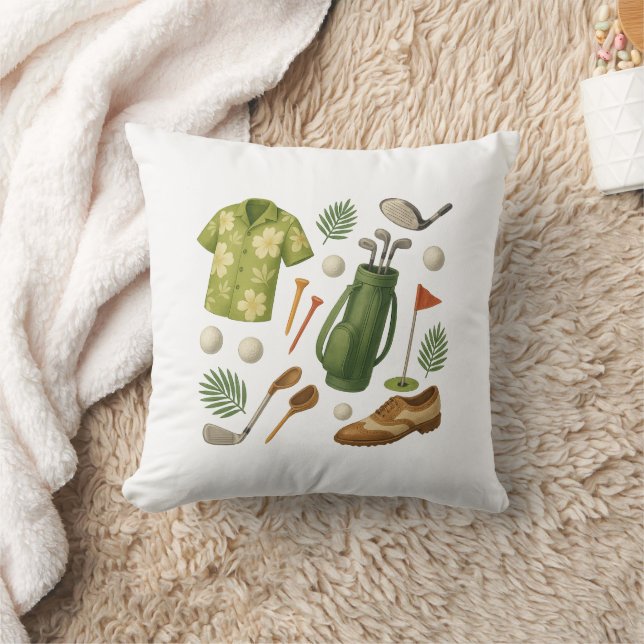 Almofada Golf Hawaiian temático Golfer (Cobertor)