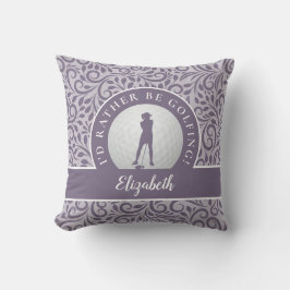 Almofada Golf Personalizado Silhueta Moderno Padrão Roxo Ch