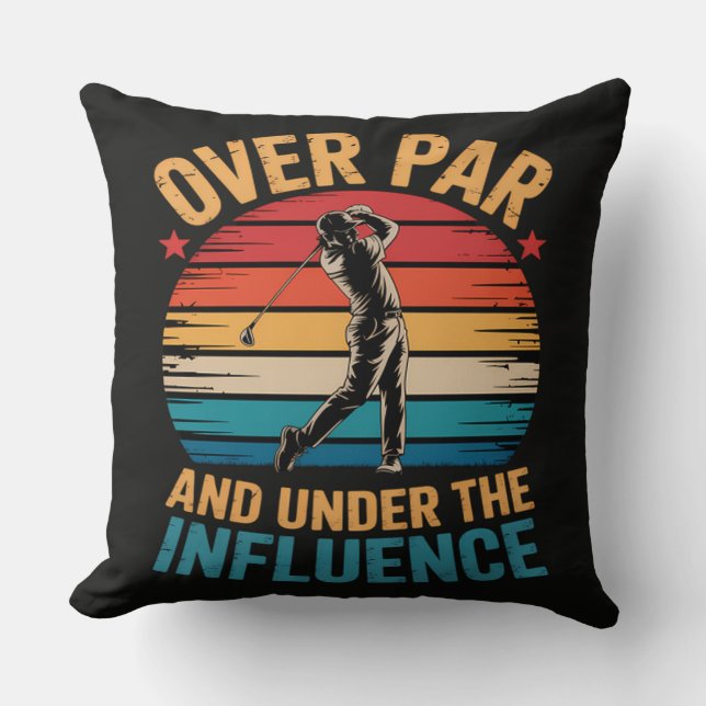 Almofada Golfe Engraçado Bebendo (Frente)
