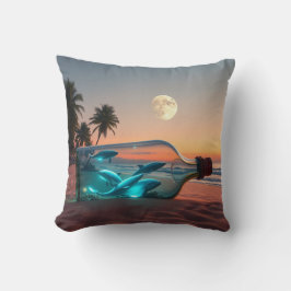 Almofada Golfinhos Luuários: O Oceano Brilha em uma Garrafa