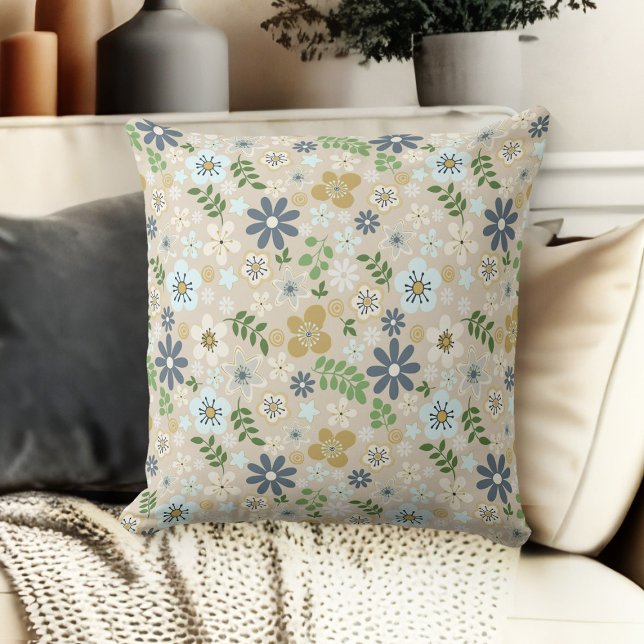 Almofada Golpe De Azul E Dourado De Torneiras (throw pillow for living room floral couch throw pillow grey, blue and beige)