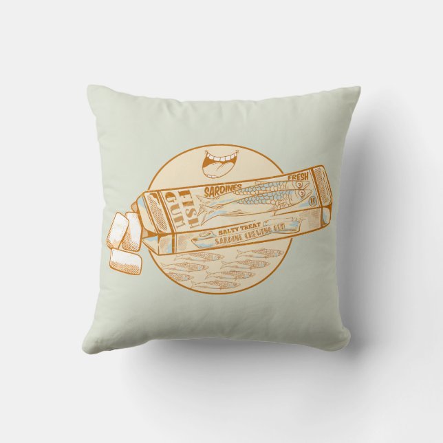 Almofada Goma de mascar com sabor a sardinha peixe engraçad (Verso)