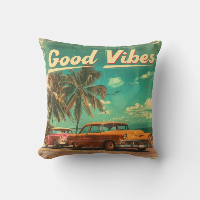 Almofada Good Vibes Throw Pillow (Frente)
