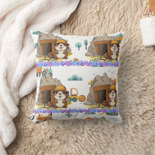 Almofada Gopher Moderno de Kawaii Miner Animal Gopher
