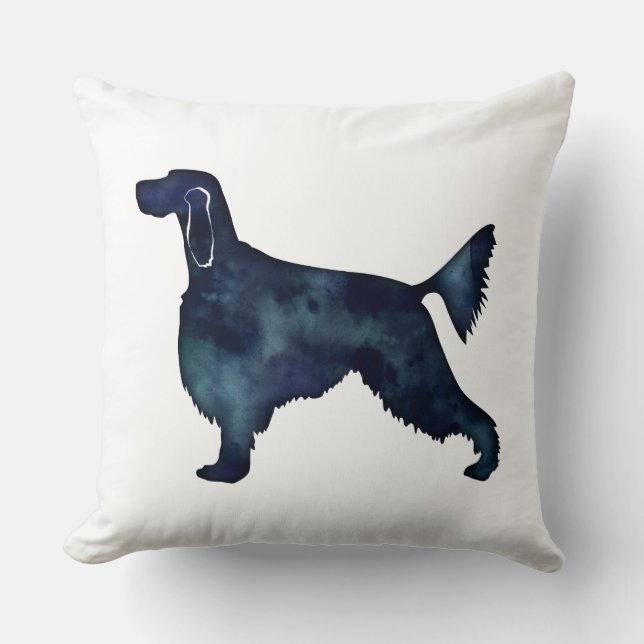 Almofada Gordon Setter Dog Black Watercolor Silhouette (Frente)