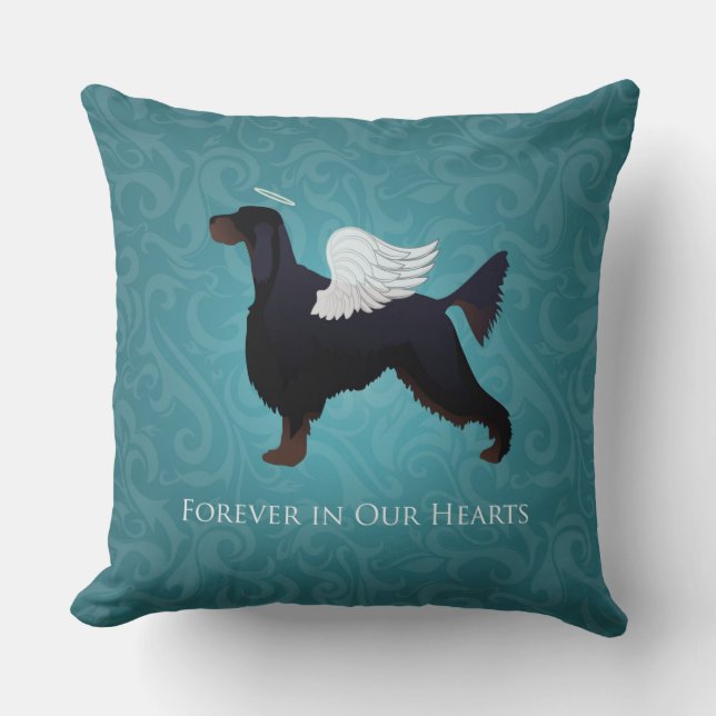 Almofada Gordon Setter Pet Memorial Dog Angel (Frente)