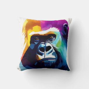 Almofada Gorila Macaco Natureza Selvagem Arte Pintura Color
