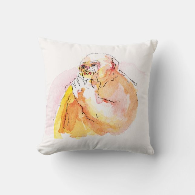 Almofada Gorilla sucking fingers Cushion 指しゃぶりのゴリラクッション (Frente)