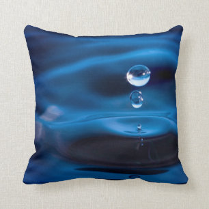 Almofada Gotas da água azul