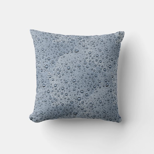 Almofada Gotas de água de cinza de Gunmetal (Frente)