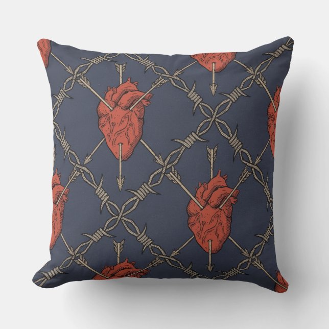Almofada Goth heart throw pillow (Frente)