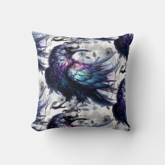 Almofada Goth Raven Throw Pillow