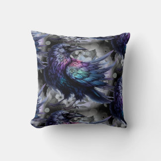 Almofada Goth Raven Throw Pillow