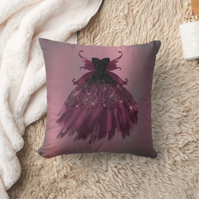 Almofada Gothic Fairy Fuchsia Gown | Magenta Rosa-Rosa-Boca (Cobertor)