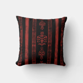 Almofada Gothic Red Damask Stripe Pattern