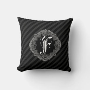 Almofada Gótico Elegante Travesseiro decorativo F inicial
